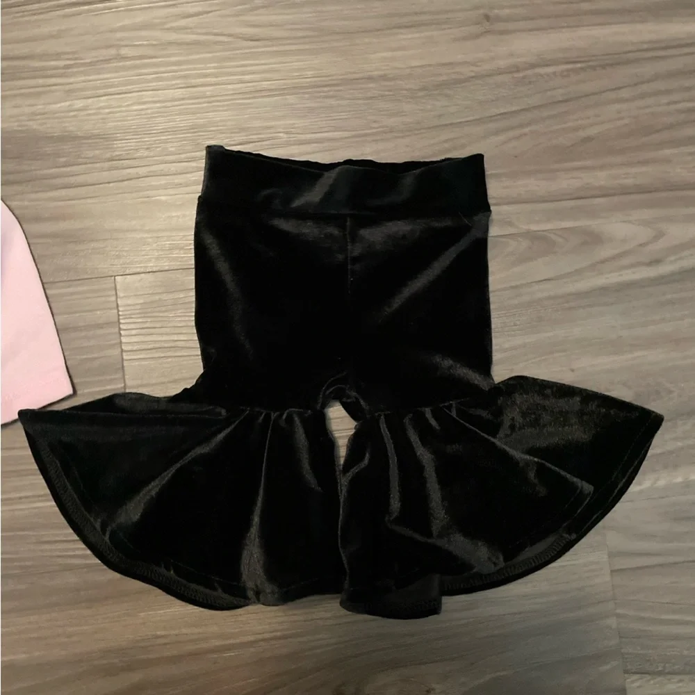 Baby Essentials Pink My first boo onesie and Black bell velour bottoms size 3M